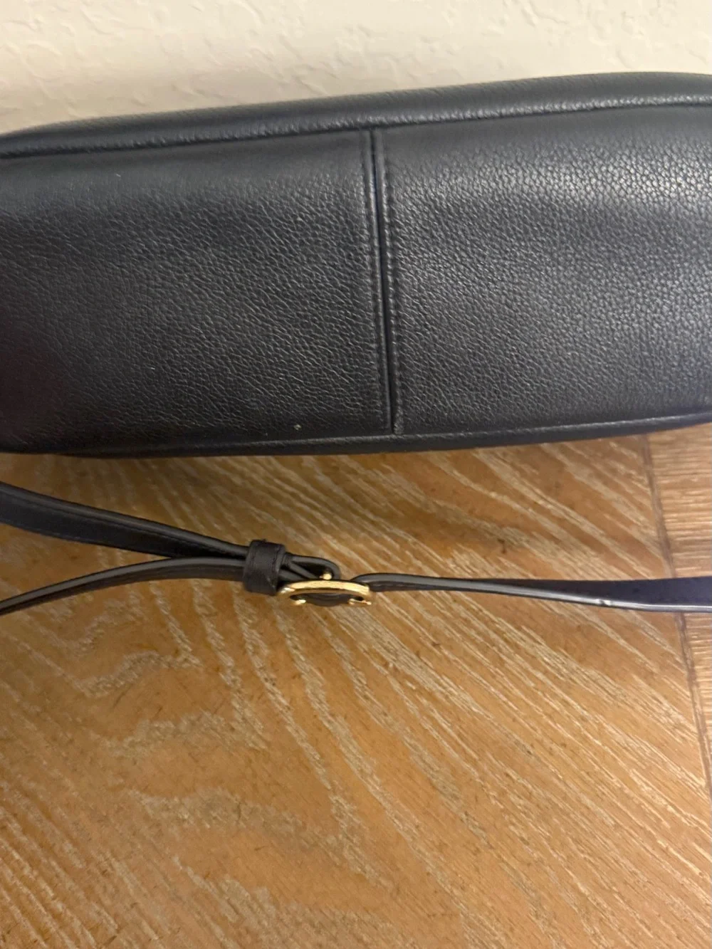 kate spade Black Pebbled Leather Flap Crossbody with Gold-Tone Hardware